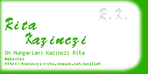 rita kazinczi business card